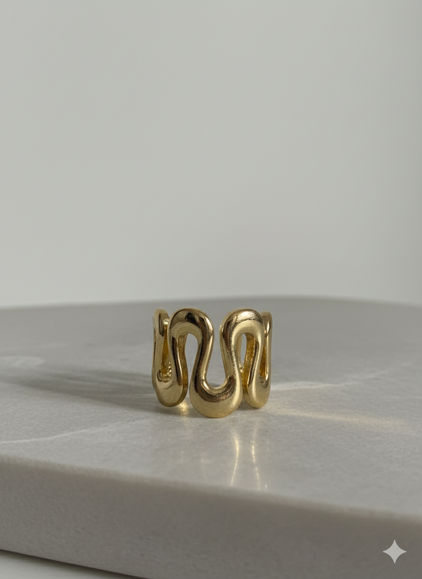 Wave Chuncky Ring