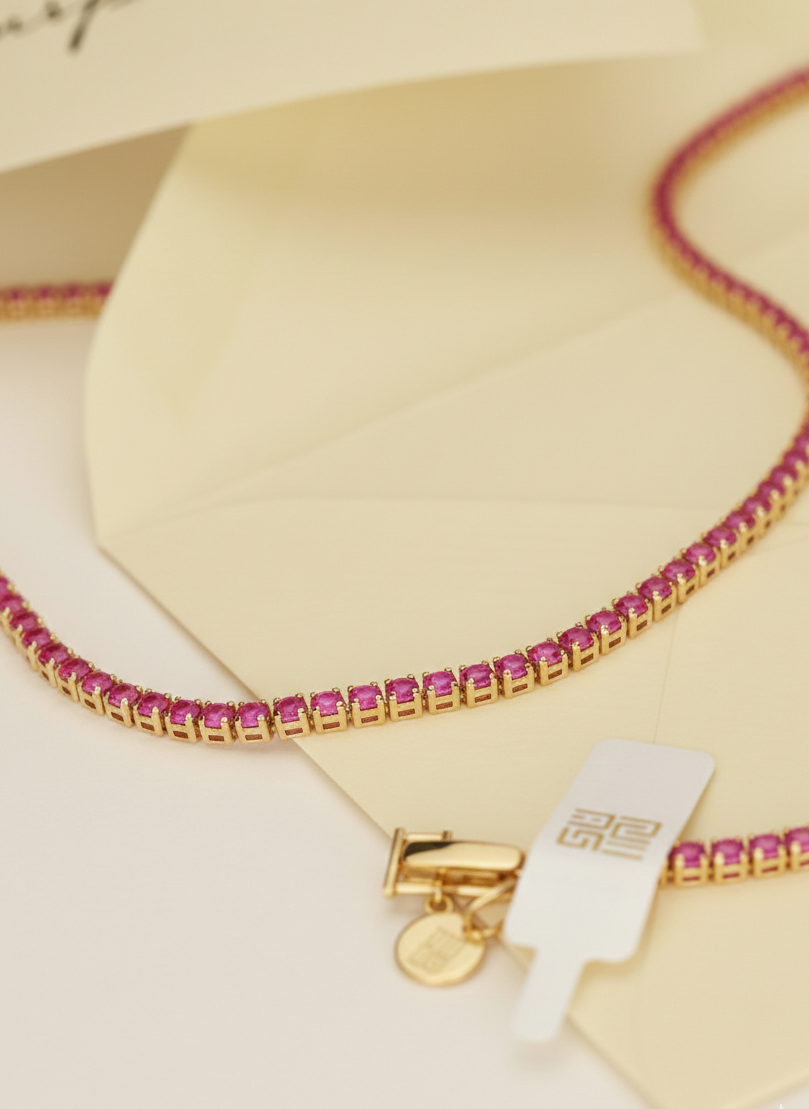 Pink Tennis Chain