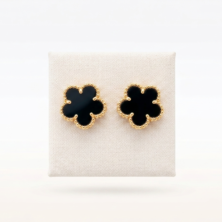 Flower Trébol 5 Leaves Studs