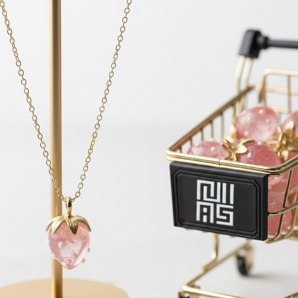 Fresita rosada necklace