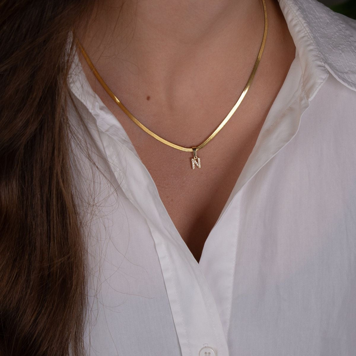 Initial Snake Necklace