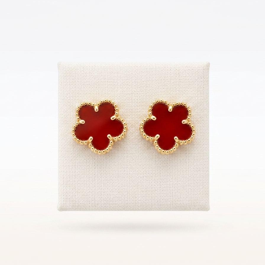 Flower Trébol 5 Leaves Studs