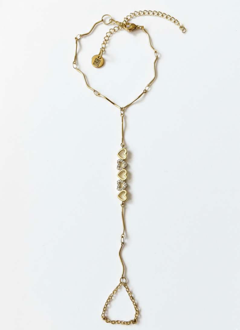 Three Hearts Hand Chain