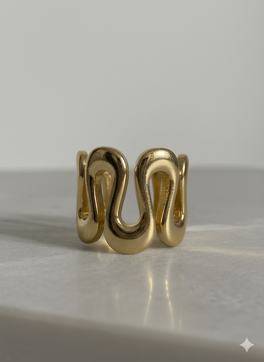 Wave Chuncky Ring