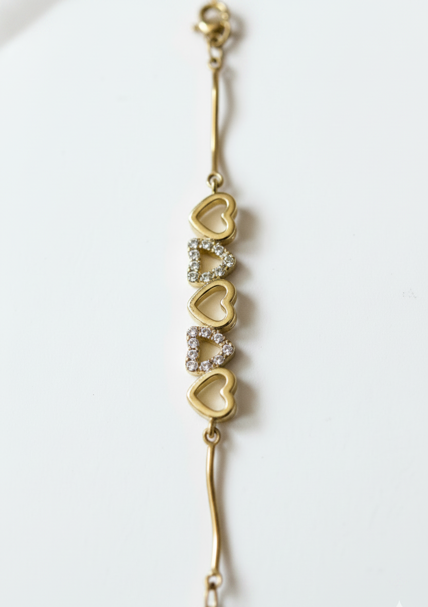Three Hearts Hand Chain